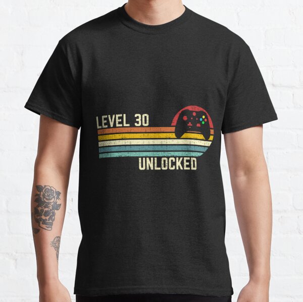 Vintage Level 30 Unlocked Funny Video Gamer 30Th Birthday Classic T-Shirt