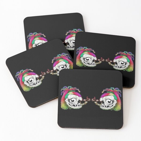 Item preview, Rainbow Dreadlock Funky Skull Skeleton designed and sold by iduzarts.