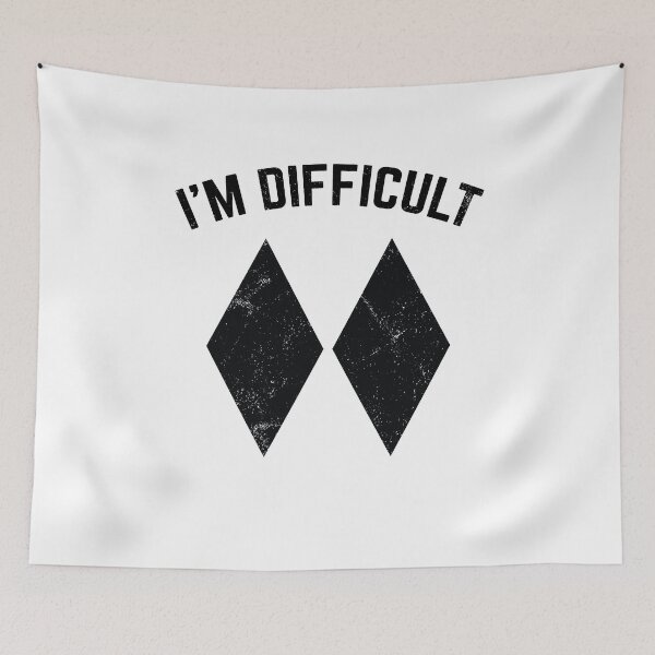 Item preview, Funny Skiing I'm Difficult Black Diamond Joke designed and sold by Sixhawkdrive.