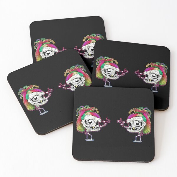 Item preview, Rainbow Dreadlock Funky Skull Skeleton designed and sold by iduzarts.