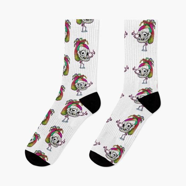 Item preview, Rainbow Dreadlock Funky Skull Skeleton designed and sold by iduzarts.