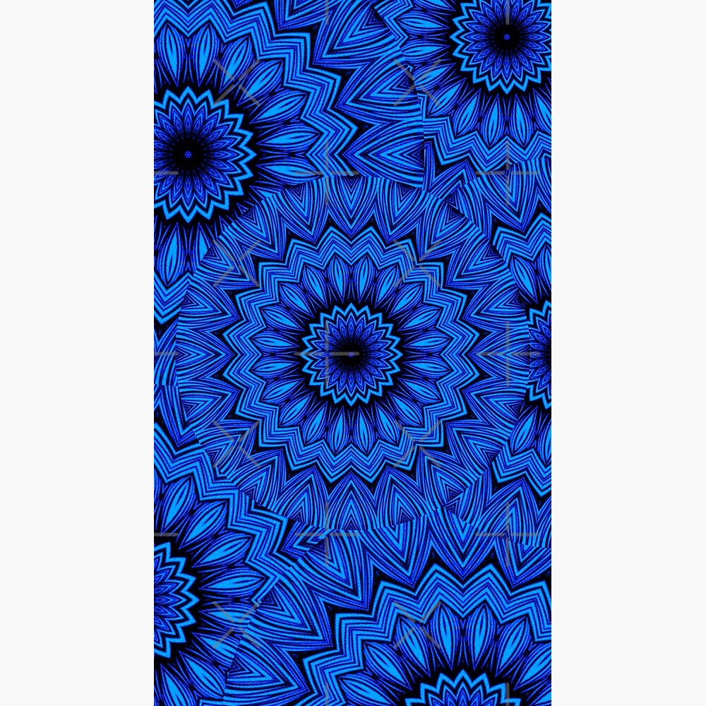 Abstract Blue Lotus Dazzle Starburst - Contemporary Design — Poster
