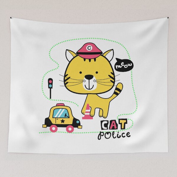 Item preview, Funny Animals Cat Police designed and sold by innazimovec.