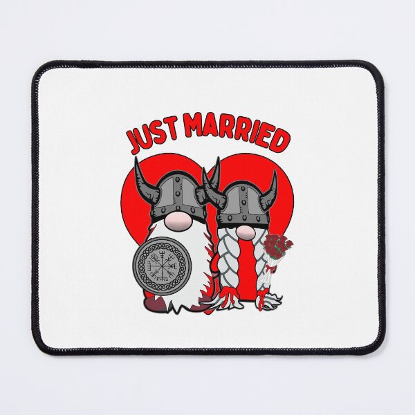 Item preview, Just Married Nordic Gnomes Viking Tomte Couple Scandinavian Nisse designed and sold by funnytshirtemp.