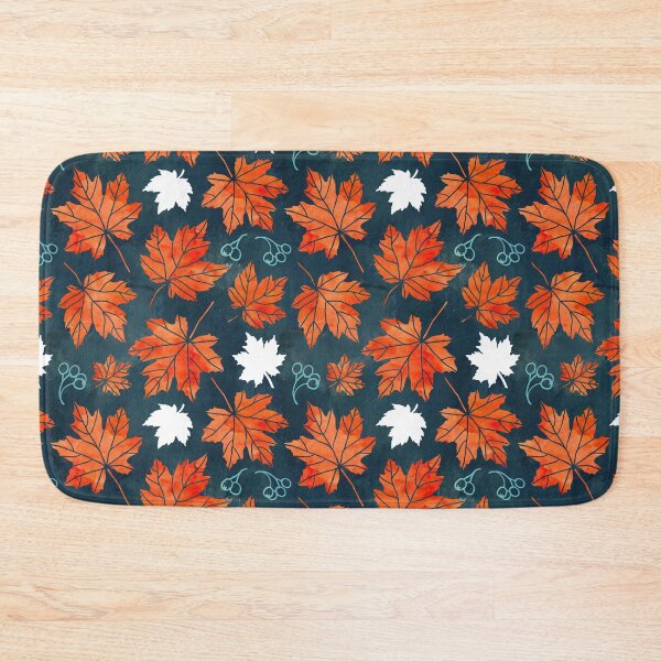 Item preview, Autumn leaves against dark blue designed and sold by adenaJ.