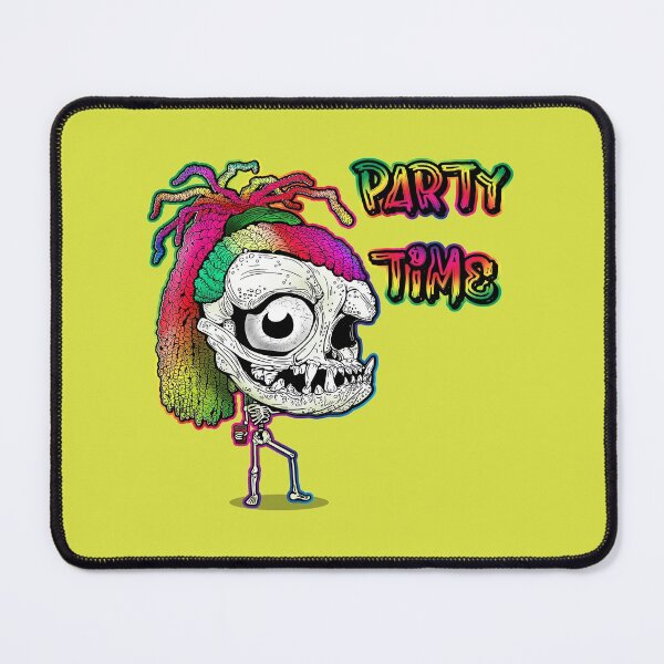 Item preview, Rainbow Dreadlock Funky Skull Skeleton: Party Time designed and sold by iduzarts.