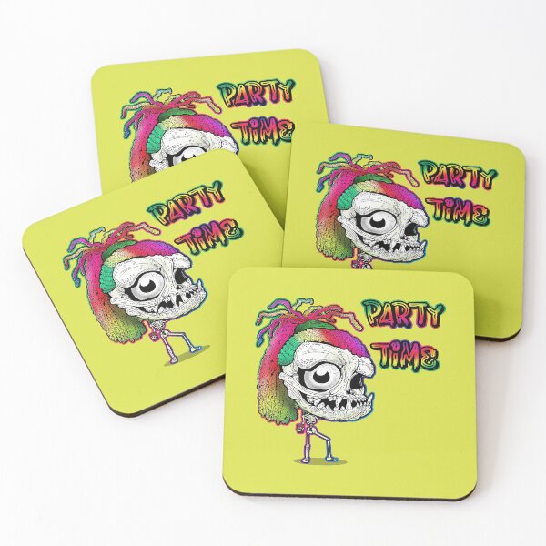 Item preview, Rainbow Dreadlock Funky Skull Skeleton: Party Time designed and sold by iduzarts.