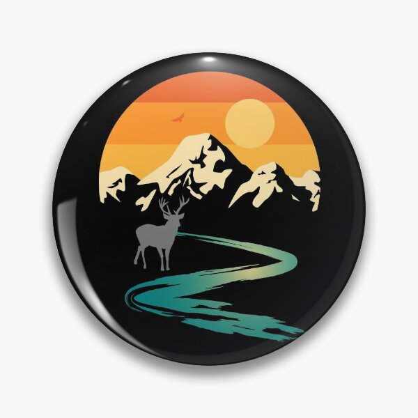Item preview, Sunset Mountain Stream With Deer designed and sold by Scottees.