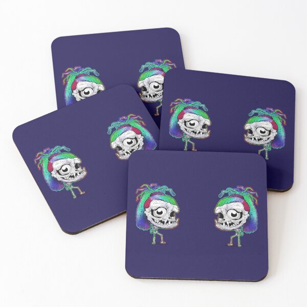 Item preview, Rainbow Dreadlock Funky Skull Skeleton designed and sold by iduzarts.
