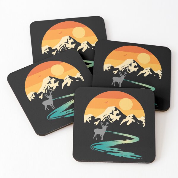 Item preview, Sunset Mountain Stream With Deer designed and sold by Scottees.