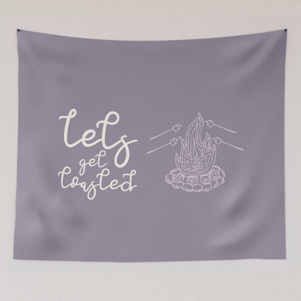 Item preview, Lets Get Toasted Marshmallows Pun Quote designed and sold by DancingwithInk.