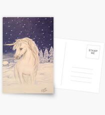 Winter Einhorn Postkarten