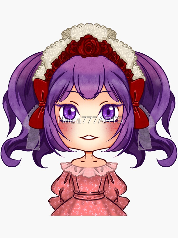 Thumbnail 3 of 3, Sticker, Chibi Lavendar Girl in Town designed and sold by Hawa777ARTS.
