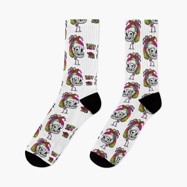 Item preview, Rainbow Dreadlock Funky Skull Skeleton: Party Time designed and sold by iduzarts.