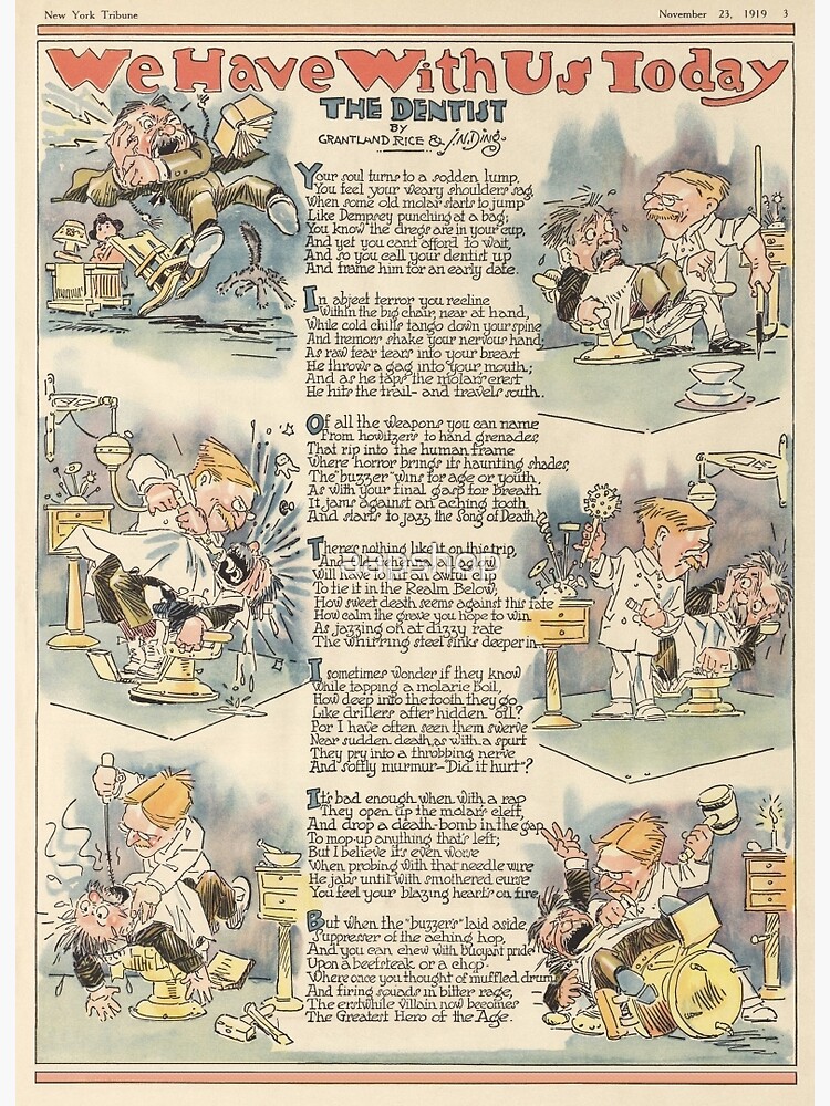 The Dentist, 1919 full page news paper cartoon The Dentist, 1919 full page news paper cartoon