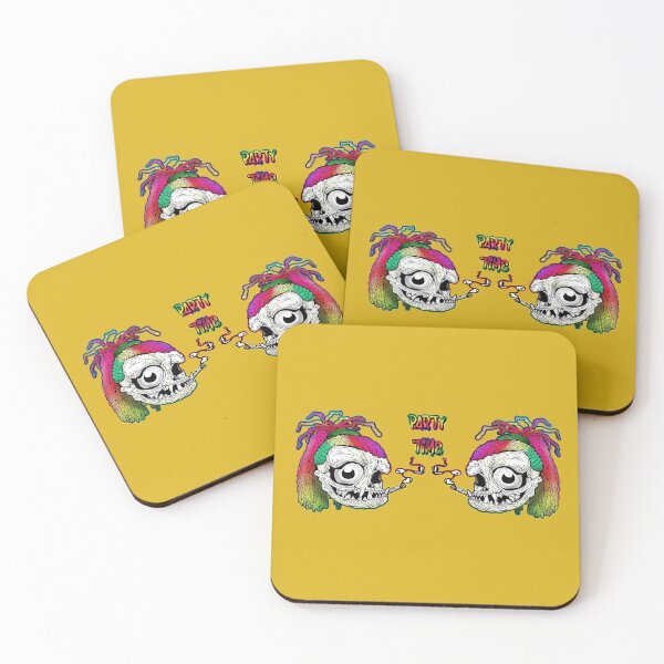 Item preview, Rainbow Dreadlock Funky Skull Skeleton: Party Time designed and sold by iduzarts.