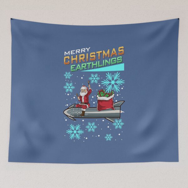 Item preview, Merry Christmas Earthlings SpaceX Starship Design - Space Themed Xmas Design designed and sold by raretshirtsuk.