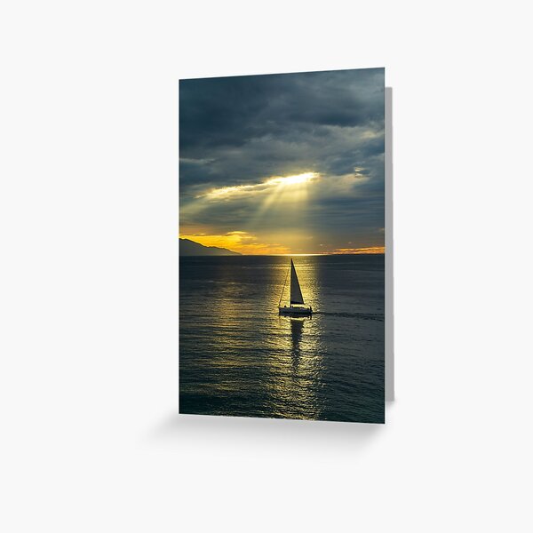 Sailboat in a Sunbeam Greeting Card