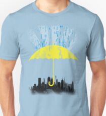 Gelber Regenschirm Unisex T-Shirt