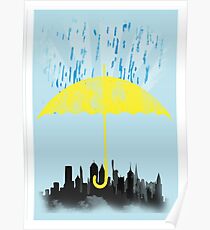 Gelber Regenschirm Poster