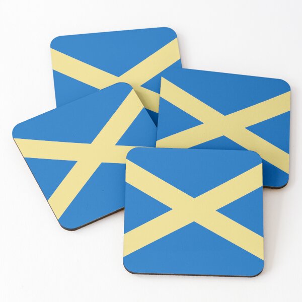 Item preview, Buff and Blue Saltire Flag (buff agus bratach gorm) designed and sold by JonathanR1994.