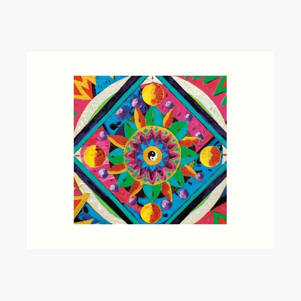 Psychedelic Mandala - Abstract colourful mandala painting Art Print