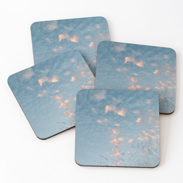 Item preview, Pastel Blue Burning Dreamy Sky with Scattered Burning Cotton Candy Clouds - Photography  designed and sold by By Roqia.