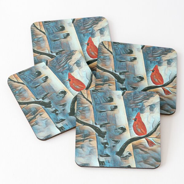 Item preview, Cardinal in a birch tree  designed and sold by averyartsstudio.
