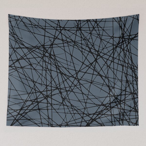 Artikelvorschau, Black and Blue Modern Criss Cross Line Pattern Pairs Valspar 2022 Color of the Year Mountain River 4005-6C - Colour Trends entworfen und verkauft von ColorOfTheYears.