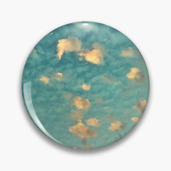 Item preview, Teal - Orange Blue Burning Sky with Scattered Burning Cotton Candy Clouds - Photography  designed and sold by By Roqia.