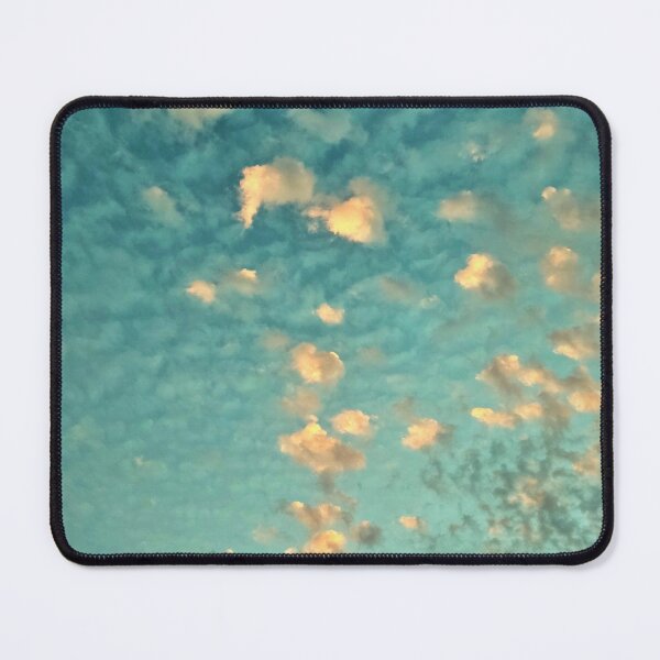 Item preview, Teal - Orange Blue Burning Sky with Scattered Burning Cotton Candy Clouds - Photography  designed and sold by By Roqia.