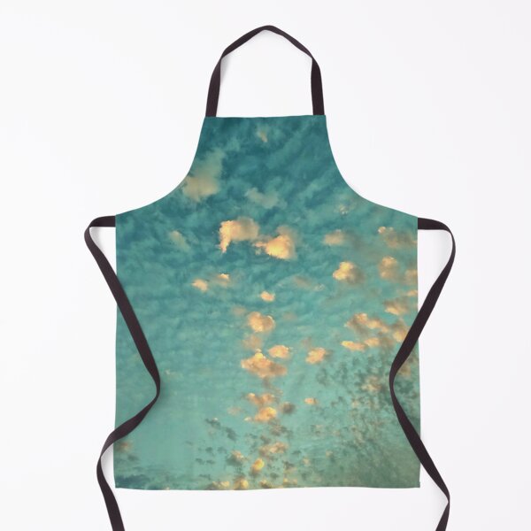 Item preview, Teal - Orange Blue Burning Sky with Scattered Burning Cotton Candy Clouds - Photography designed and sold by By Roqia.