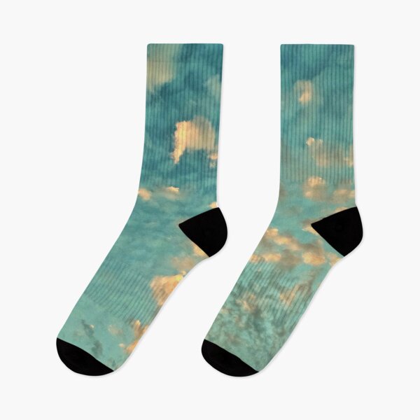Item preview, Teal - Orange Blue Burning Sky with Scattered Burning Cotton Candy Clouds - Photography  designed and sold by By Roqia.