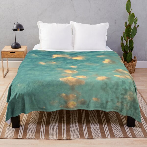 Item preview, Teal - Orange Blue Burning Sky with Scattered Burning Cotton Candy Clouds - Photography  designed and sold by By Roqia.
