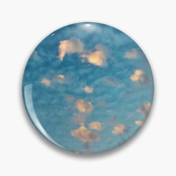 Item preview, Blue-Orange Burning Dreamy Sky with Scattered Burning Cotton Candy Clouds - Photography  designed and sold by By Roqia.