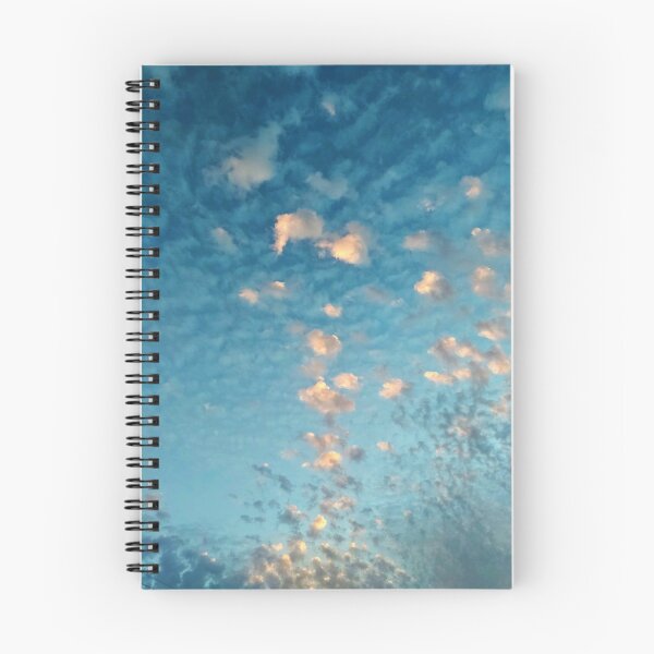 Item preview, Blue-Orange Burning Dreamy Sky with Scattered Burning Cotton Candy Clouds - Photography  designed and sold by By Roqia.