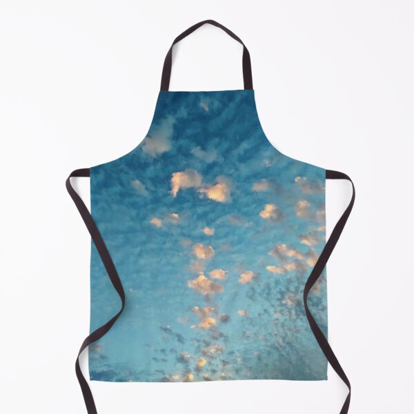 Item preview, Blue-Orange Burning Dreamy Sky with Scattered Burning Cotton Candy Clouds - Photography designed and sold by By Roqia.