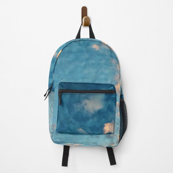 Item preview, Blue-Orange Burning Dreamy Sky with Scattered Burning Cotton Candy Clouds - Photography designed and sold by By Roqia.