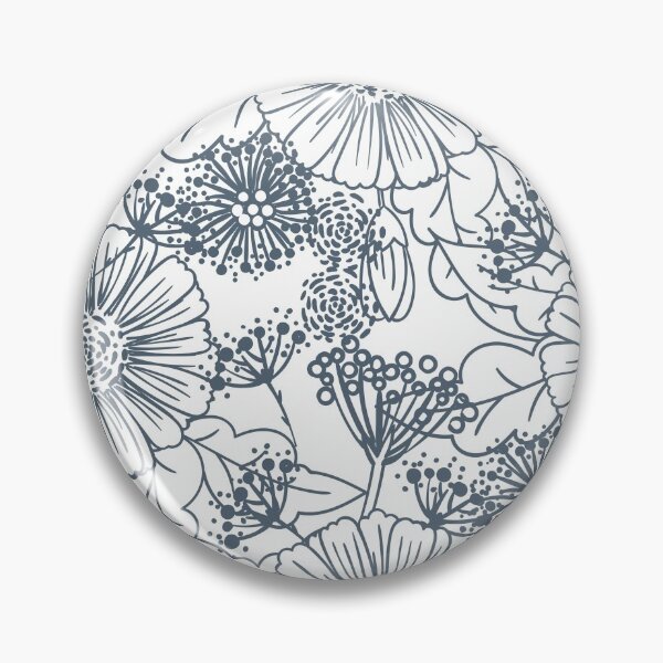 Item preview, Blue and White Hand Drawn Floral Pattern Pairs Valspar 2022 Color of the Year Mountain River 4005-6C - Colour Trends designed and sold by ColorOfTheYears.