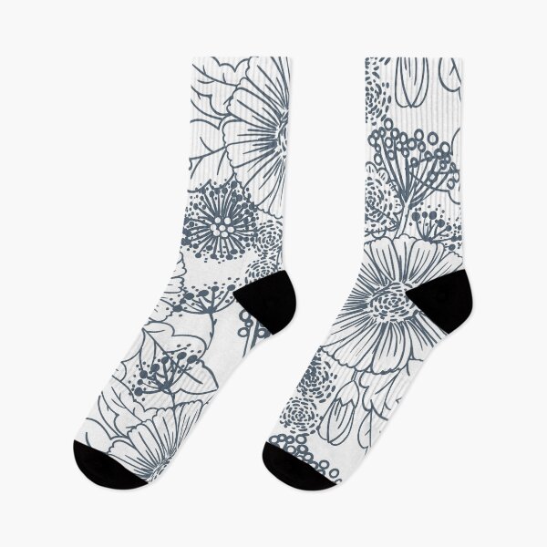 Item preview, Blue and White Hand Drawn Floral Pattern Pairs Valspar 2022 Color of the Year Mountain River 4005-6C - Colour Trends designed and sold by ColorOfTheYears.