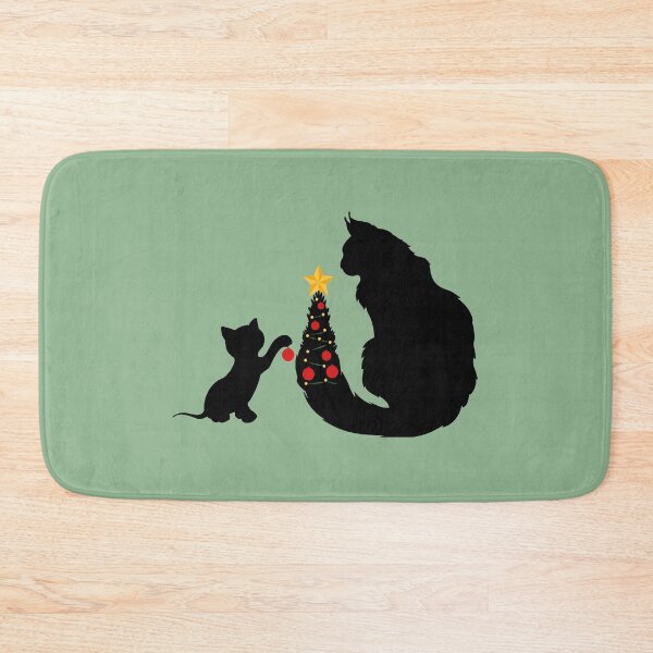 Item preview, black cats decorate the Christmas tree designed and sold by PicturePatty.