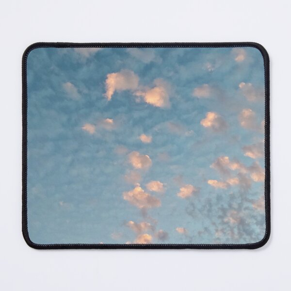 Item preview, Pastel Blue Burning Dreamy Sky with Scattered Burning Cotton Candy Clouds - Photography designed and sold by By Roqia.