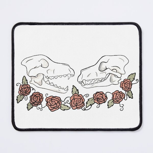 Item preview, Wolf skulls and roses designed and sold by dixiedraws.