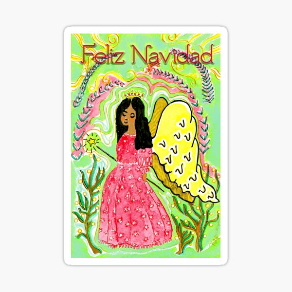 christmas angel feliz navidad spanish sweet watercolor Sticker