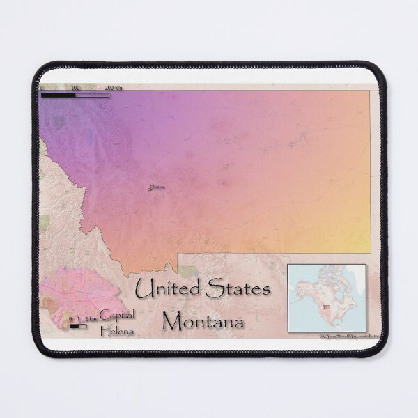 Item preview, Montana USA Map with Helena Closeup designed and sold by rgbguy.