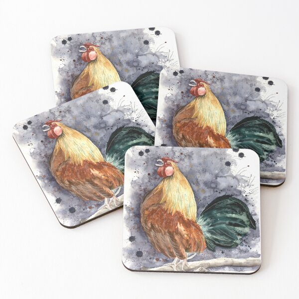 Item preview, Watercolor "rooster" designed and sold by Salbeigarten.