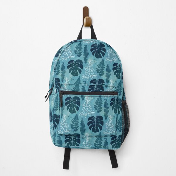 Item preview, Turquoise tropical leaves designed and sold by adenaJ.