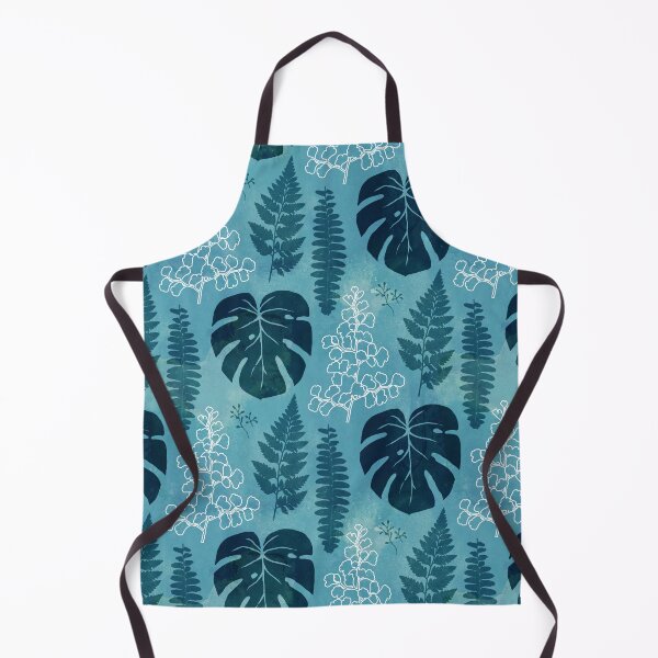Item preview, Turquoise tropical leaves designed and sold by adenaJ.