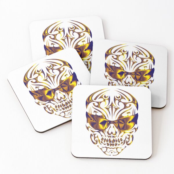 Item preview, STYLISH COOL GOLD SKULL WEARING SUNGLASSES designed and sold by MrCreativeArts.