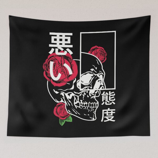 Item preview, Eboy Bad Attitudes. Aesthetic Skull with Japanese Flowers design designed and sold by D-C-Designs.